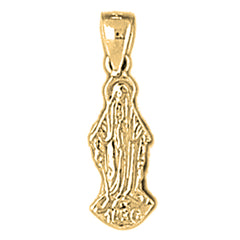 Yellow Gold-plated Silver Mother Mary Pendant