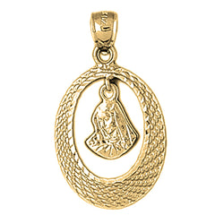 Yellow Gold-plated Silver Mother Mary Pendant