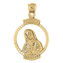 Yellow Gold-plated Silver Mother Mary Pendant