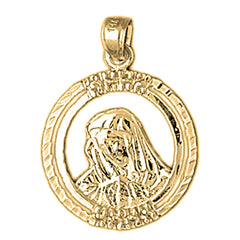 Yellow Gold-plated Silver Mother Mary Pendant