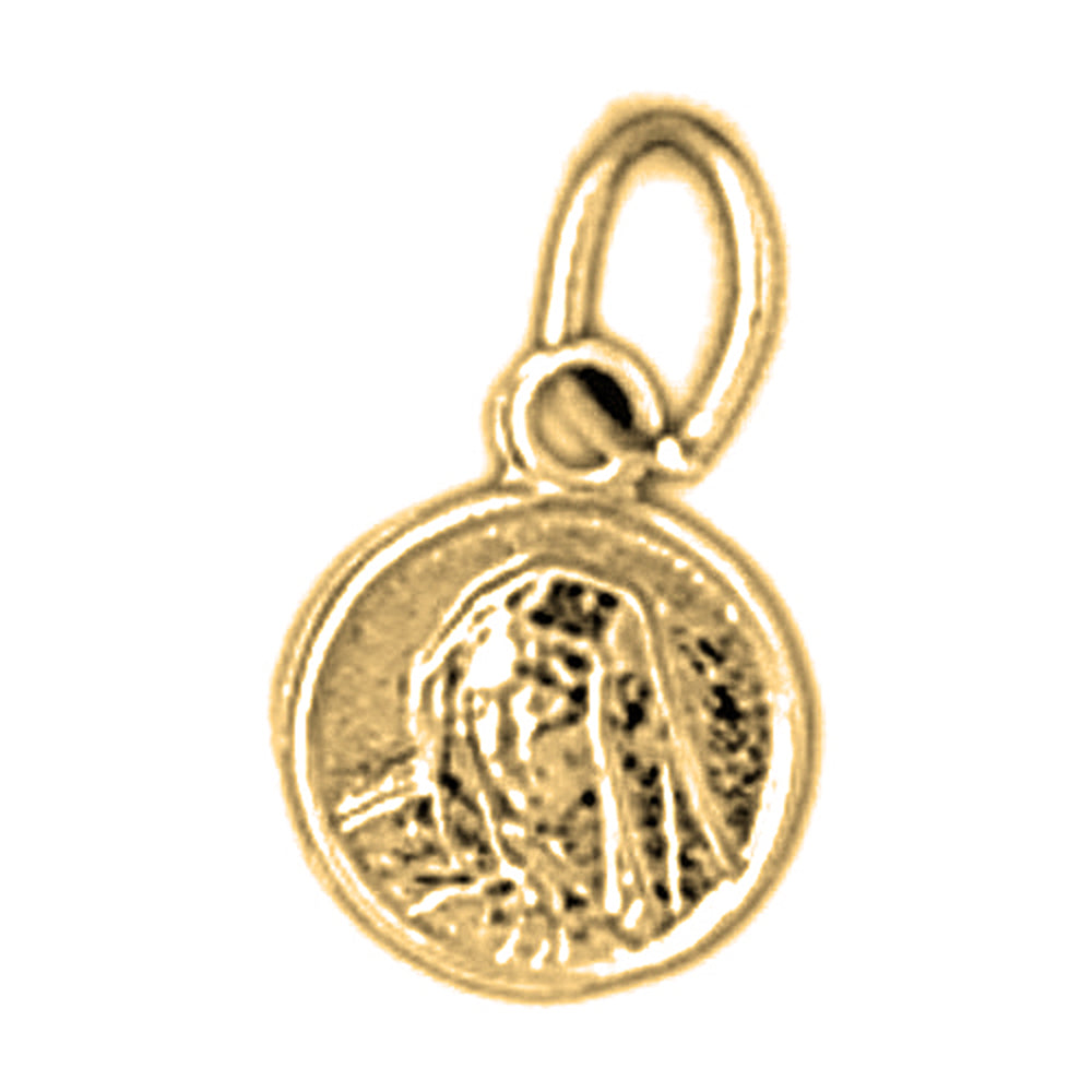 Yellow Gold-plated Silver Mother Mary Pendant