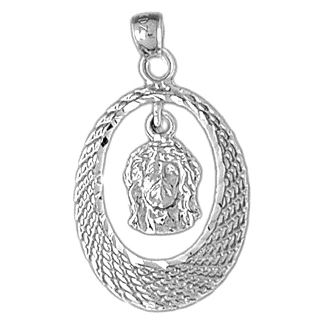 Sterling Silver Jesus Medal Pendant