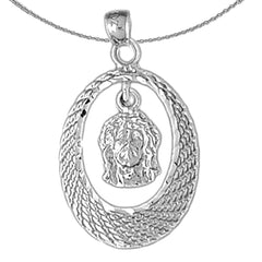 Anhänger mit Jesus-Medaille aus Sterlingsilber (rhodiniert oder gelbvergoldet)