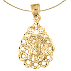 Jesus-Medaillenanhänger aus Sterlingsilber (rhodiniert oder gelbvergoldet)