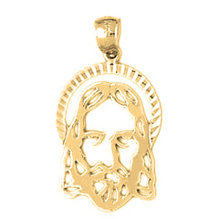 Yellow Gold-plated Silver Jesus Medal Pendant
