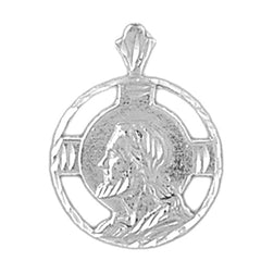 Sterling Silver Jesus Medal Pendant