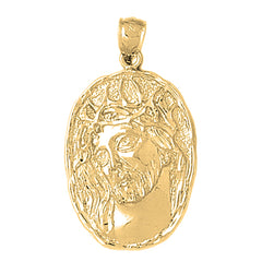 Yellow Gold-plated Silver Jesus Medal Pendant