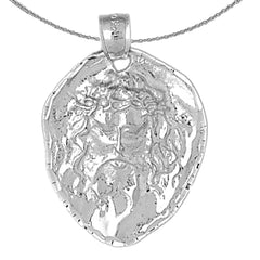 Sterling Silver Jesus Medal Pendant (Rhodium or Yellow Gold-plated)