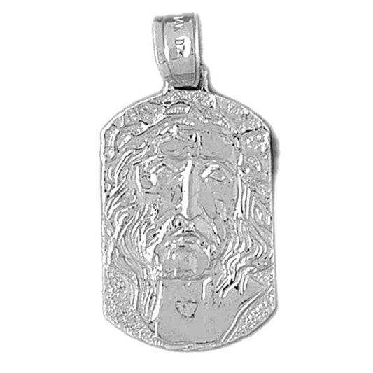 Sterling Silver Jesus Medal Pendant