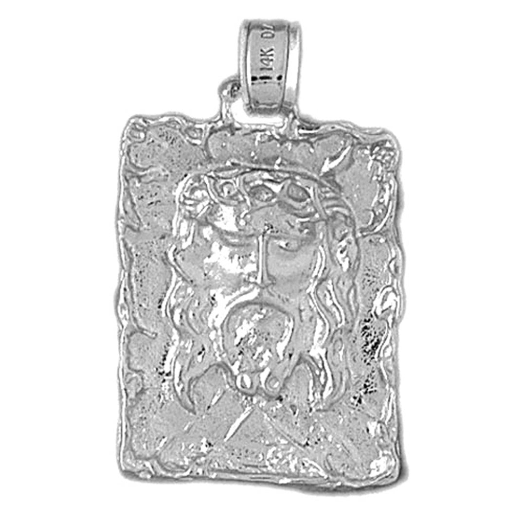 Sterling Silver Jesus Medal Pendant