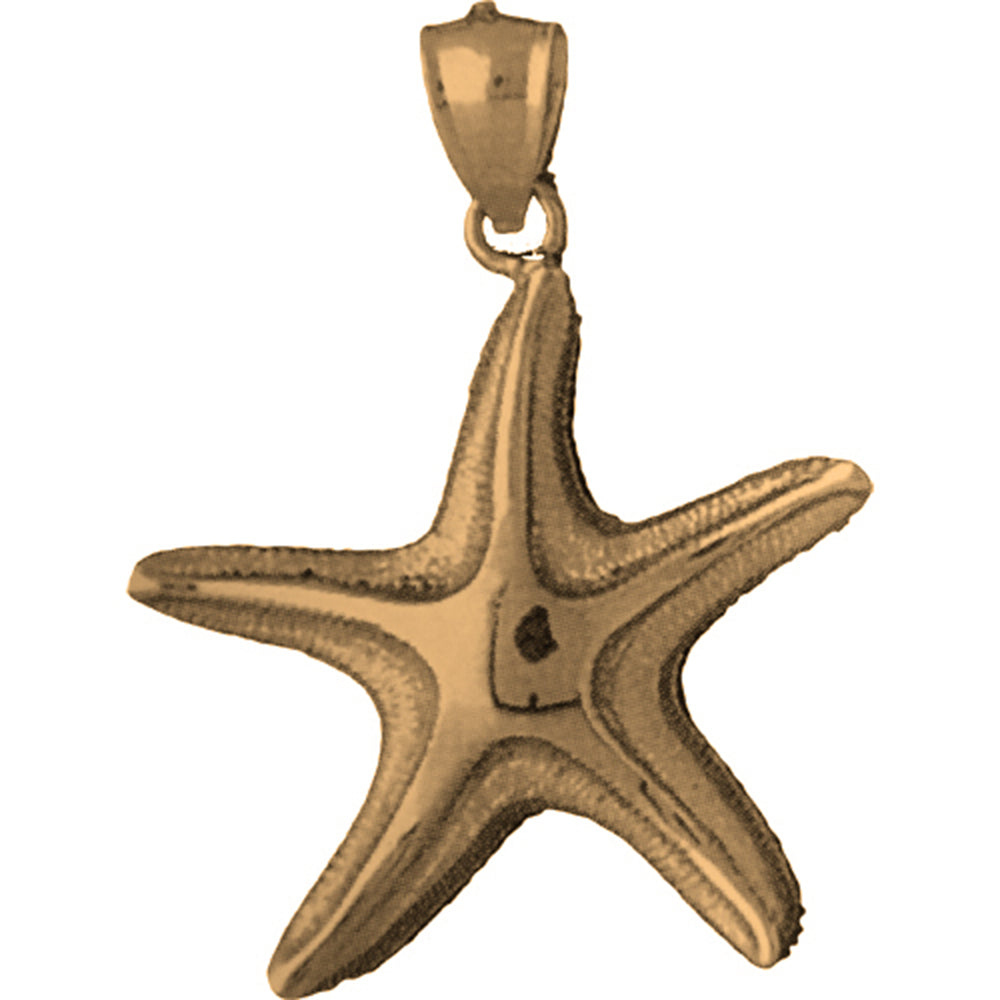 Yellow Gold-plated Silver Starfish Pendant