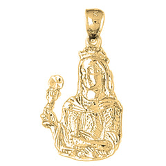Yellow Gold-plated Silver Mother Mary Pendant