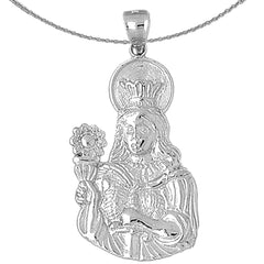 Anhänger „Mutter Maria“ aus Sterlingsilber (rhodiniert oder gelbvergoldet)