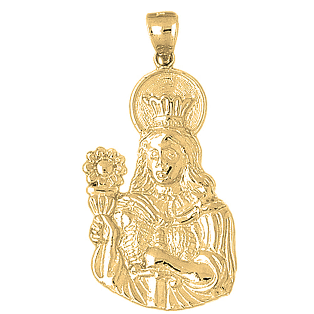 Yellow Gold-plated Silver Mother Mary Pendant