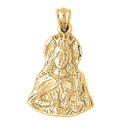Yellow Gold-plated Silver Mother Mary Pendant