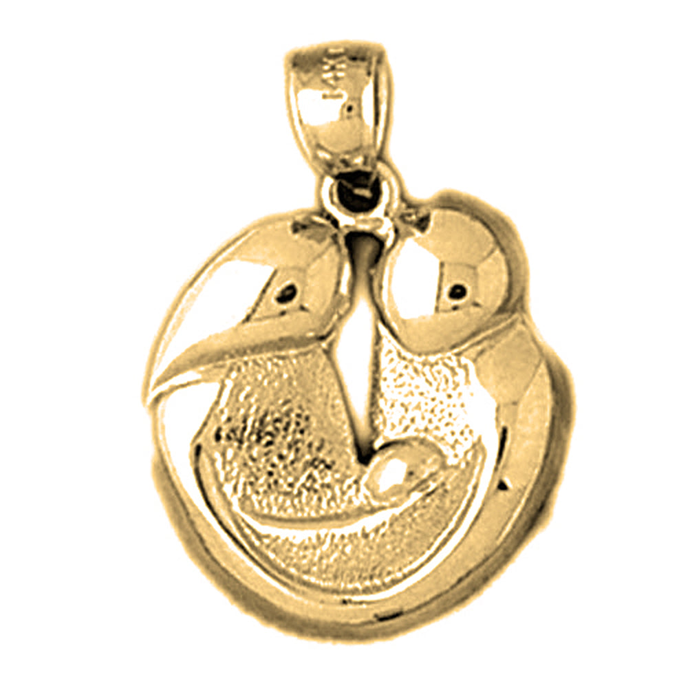 Yellow Gold-plated Silver Mother Mary, Mother And Child Pendant