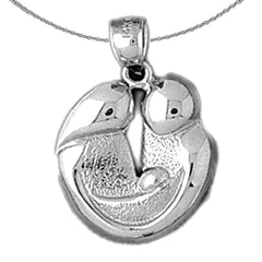 Colgante de plata de ley Madre María, madre e hijo (bañado en rodio o oro amarillo)