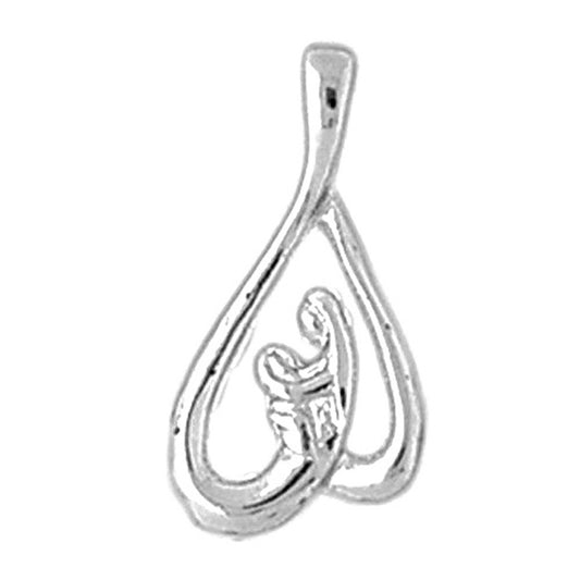 Sterling Silver Mother Mary, Mother And Child Pendant