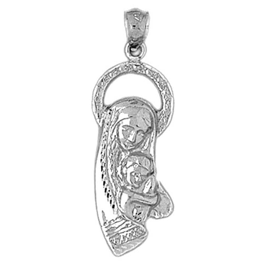 Sterling Silver Mother Mary Pendant