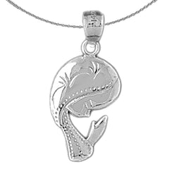 Sterling Silver Mother Mary, Praying Woman Pendant (Rhodium or Yellow Gold-plated)