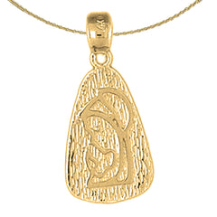 Sterling Silver Mother Mary, Praying Woman Pendant (Rhodium or Yellow Gold-plated)