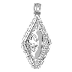 Sterling Silver Mother Mary, Praying Woman Pendant
