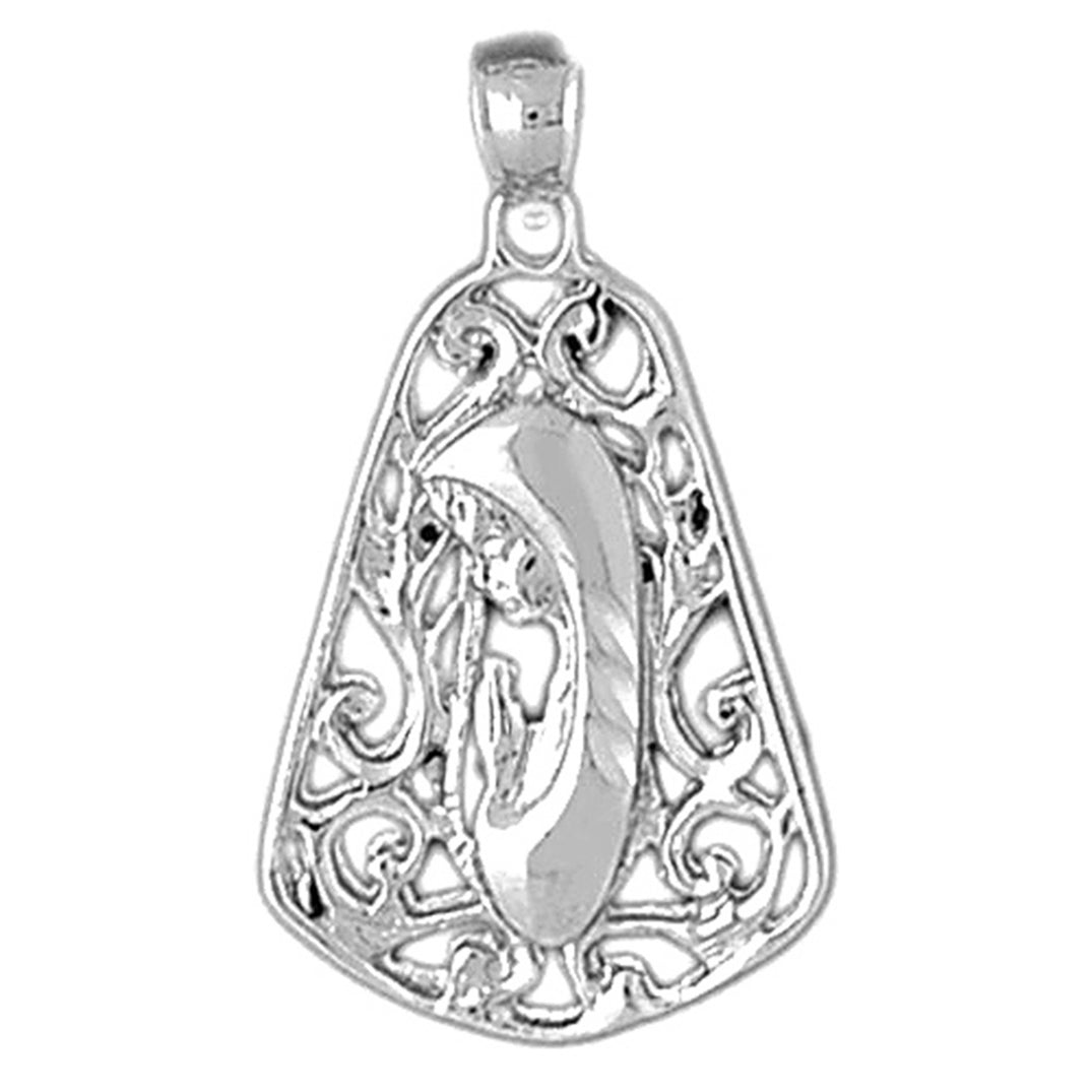 Sterling Silver Mother Mary, Praying Woman Pendant