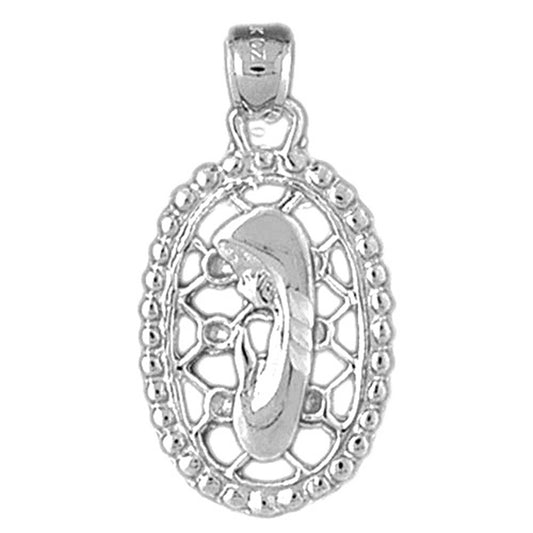 Sterling Silver Mother Mary, Praying Woman Pendant