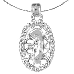 Sterling Silver Mother Mary, Praying Woman Pendant (Rhodium or Yellow Gold-plated)