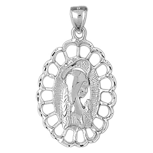 Sterling Silver Mother Mary, Praying Woman Pendant