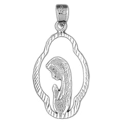 Sterling Silver Mother Mary, Praying Woman Pendant