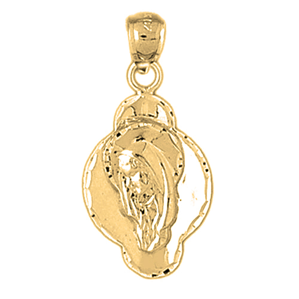 Yellow Gold-plated Silver Mother Mary, Praying Woman Pendant