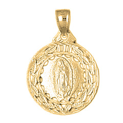 Yellow Gold-plated Silver Our Lady Guadalupe Pendant