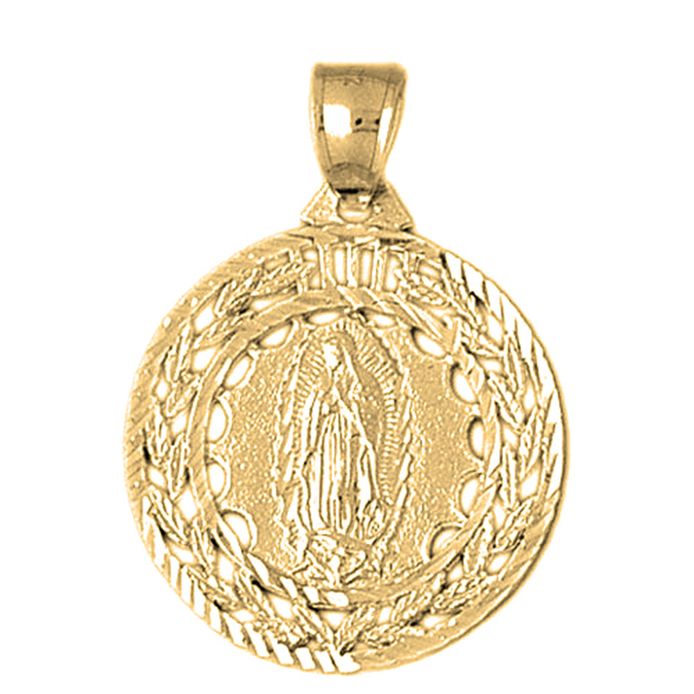 Yellow Gold-plated Silver Our Lady Guadalupe Pendant