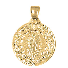 Yellow Gold-plated Silver Our Lady Guadalupe Pendant