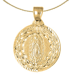 Sterling Silver Our Lady Guadalupe Pendant (Rhodium or Yellow Gold-plated)
