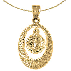 Sterling Silver Our Lady Guadalupe Pendant (Rhodium or Yellow Gold-plated)