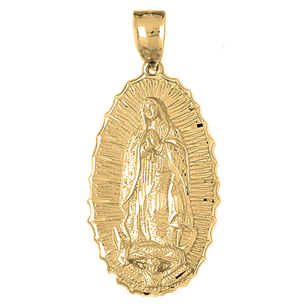 Yellow Gold-plated Silver Our Lady Guadalupe Pendant