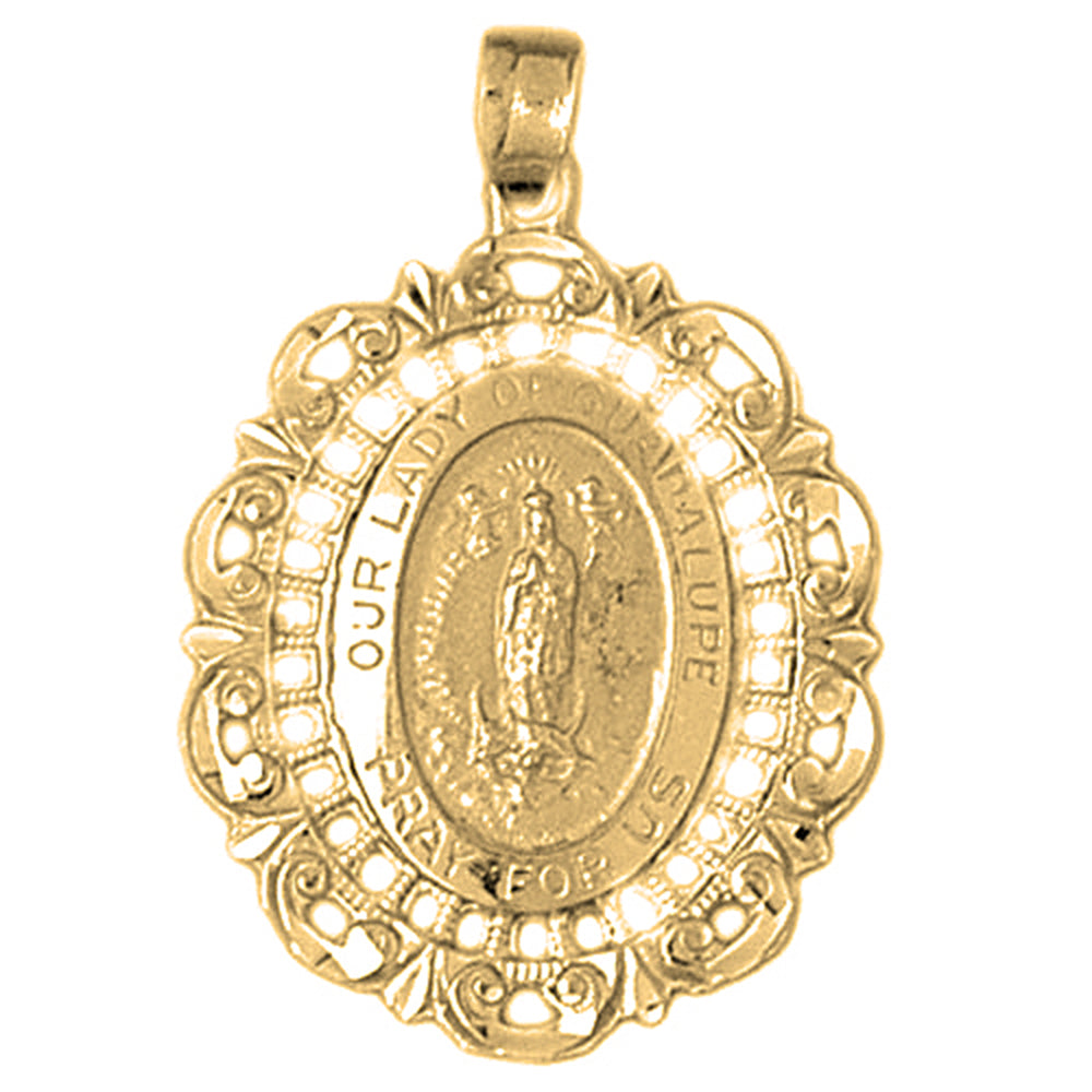 Yellow Gold-plated Silver Our Lady Guadalupe Pendant