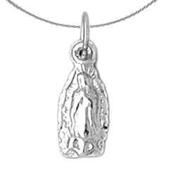 Sterling Silver Our Lady Guadalupe Pendant (Rhodium or Yellow Gold-plated)