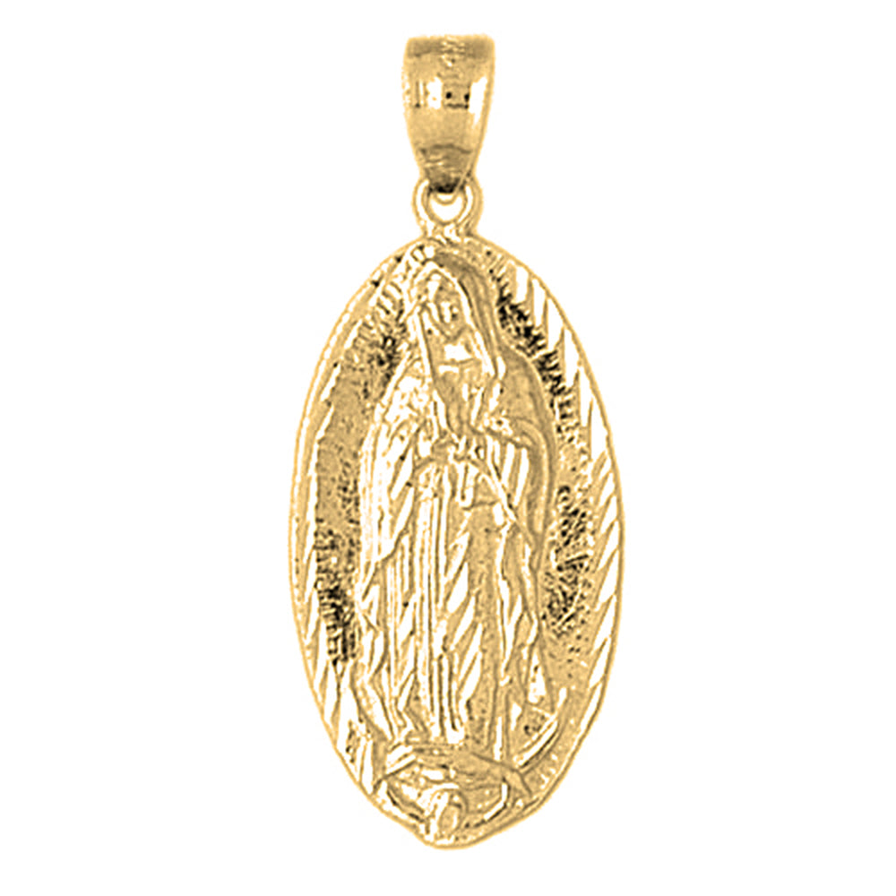 Yellow Gold-plated Silver Our Lady Guadalupe Pendant