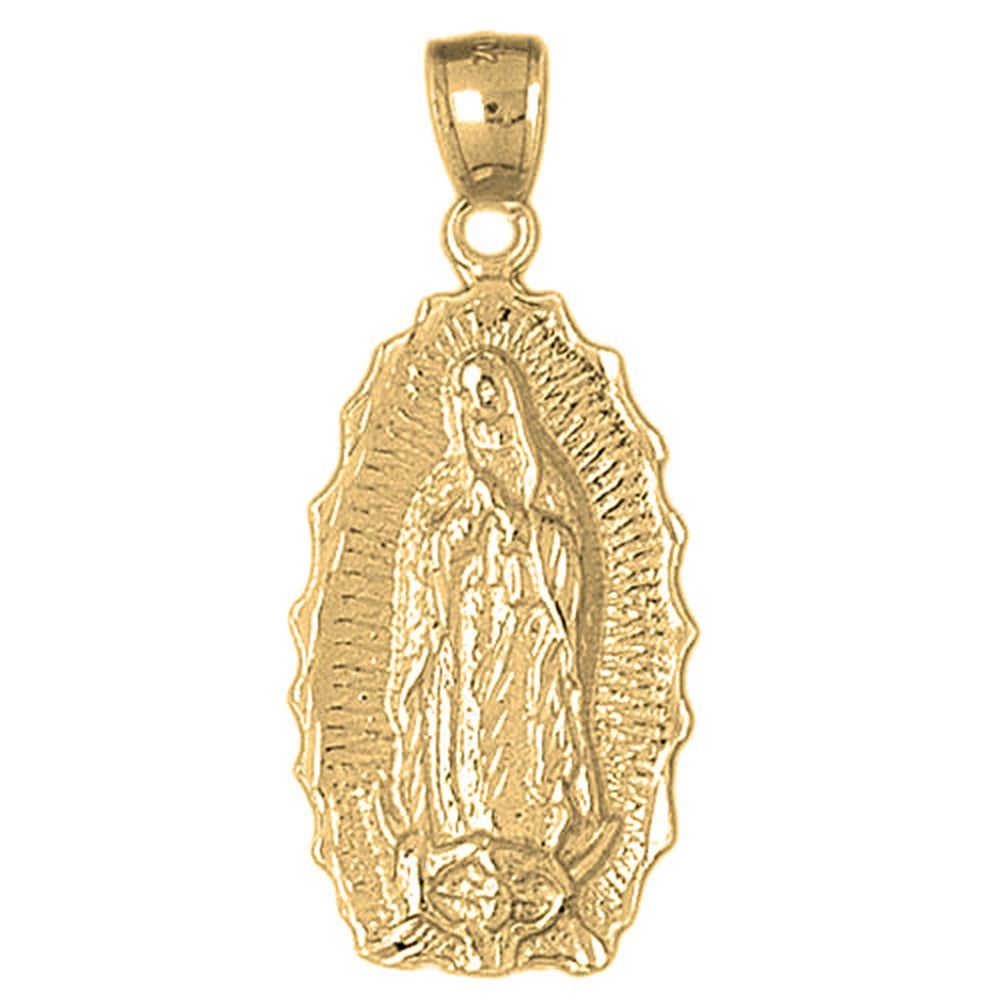 Yellow Gold-plated Silver Our Lady Guadalupe Pendant
