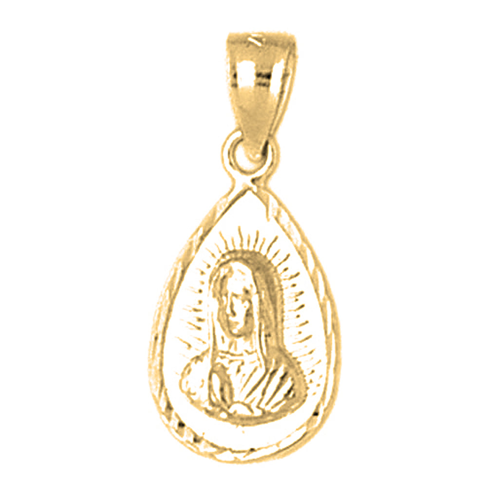 Yellow Gold-plated Silver Our Lady Guadalupe Pendant