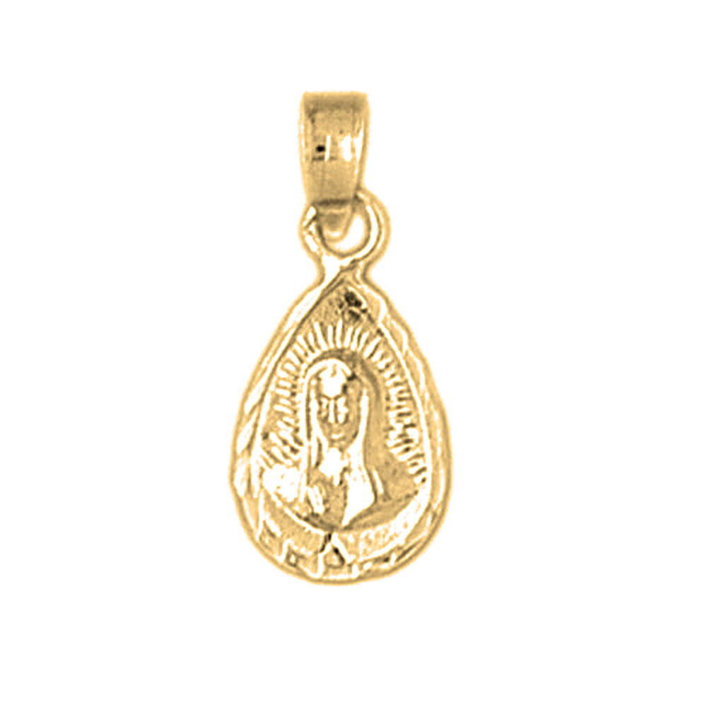 Yellow Gold-plated Silver Our Lady Guadalupe Pendant