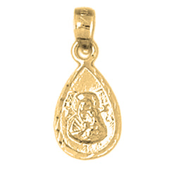 Yellow Gold-plated Silver Our Lady Guadalupe Pendant