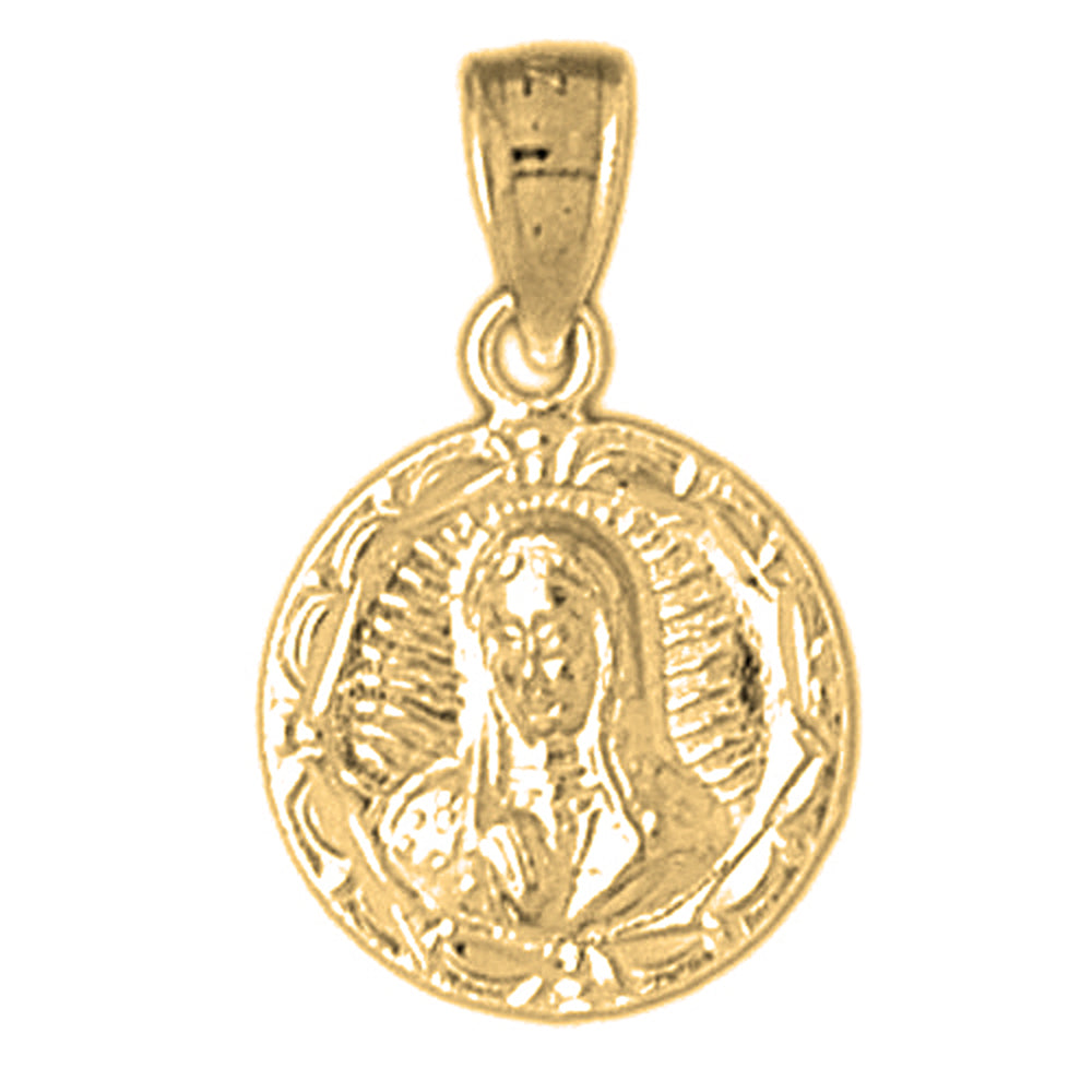 Yellow Gold-plated Silver Our Lady Guadalupe Pendant