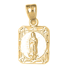 Yellow Gold-plated Silver Our Lady Guadalupe Pendant