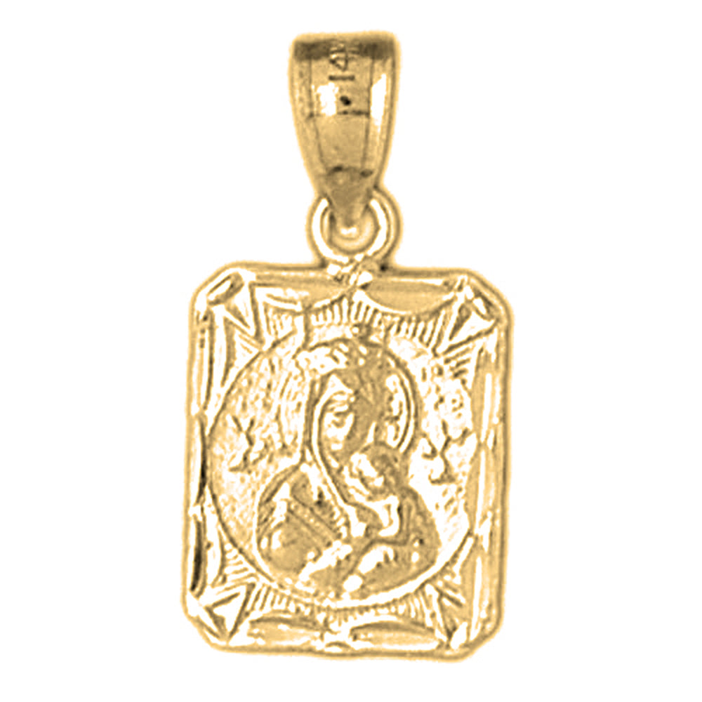 Yellow Gold-plated Silver Our Lady Guadalupe Pendant