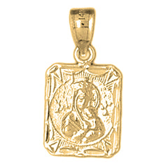 Yellow Gold-plated Silver Our Lady Guadalupe Pendant