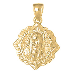 Yellow Gold-plated Silver Our Lady Guadalupe Pendant